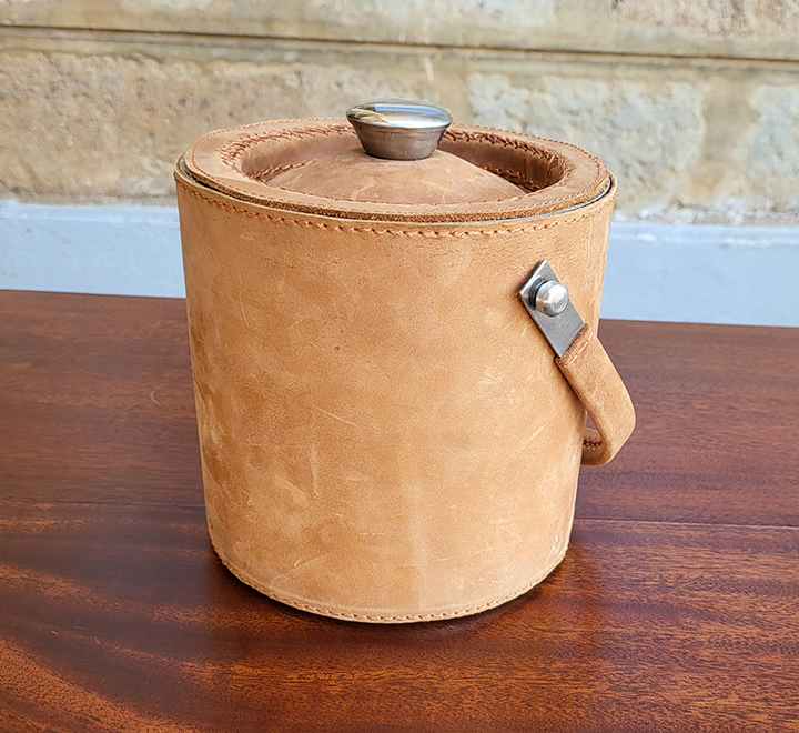 Leather Ice Bucket – Chestnut Leather - Image 4