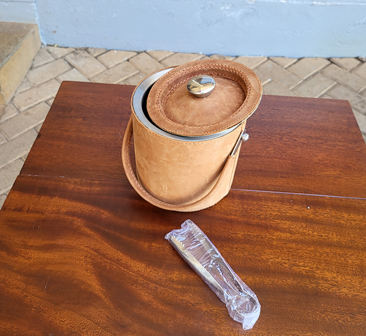 Leather Ice Bucket – Chestnut Leather - Image 6