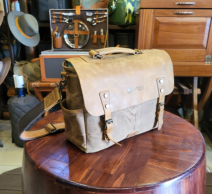 Waxed Canvas Laptop Bag - Image 2