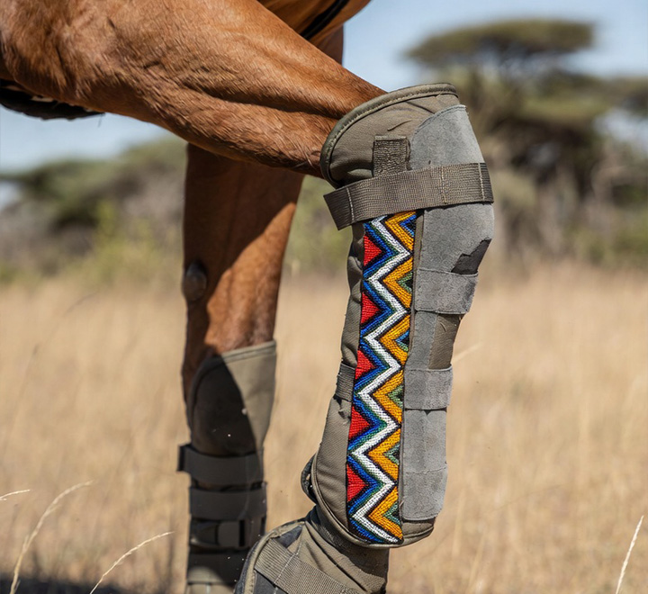 Canvas and Beaded Horse Leg Cover