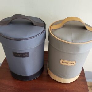 Dustbin cover in beige ripstop