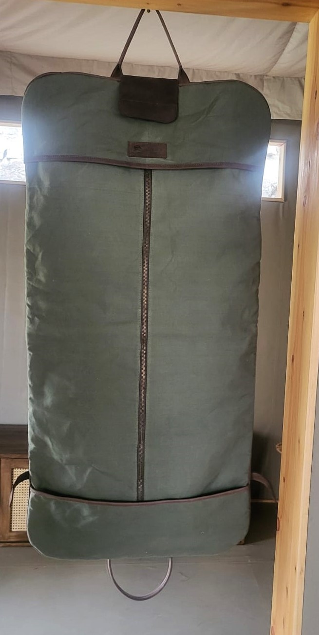 Beige Canvas Garment/Suit Bag