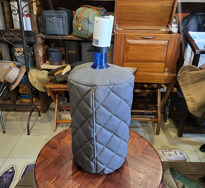 Standing Bottle Cover in Grey Ripstop