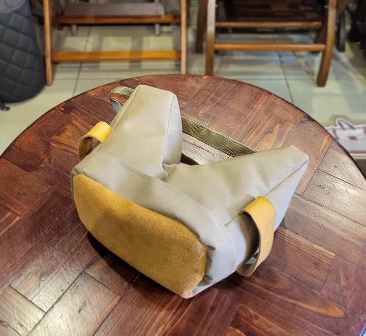 Camera Rest in Beige Canvas and Tan Leather - Image 2