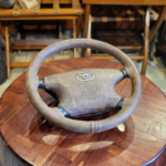 Steering wheel cladded in leather