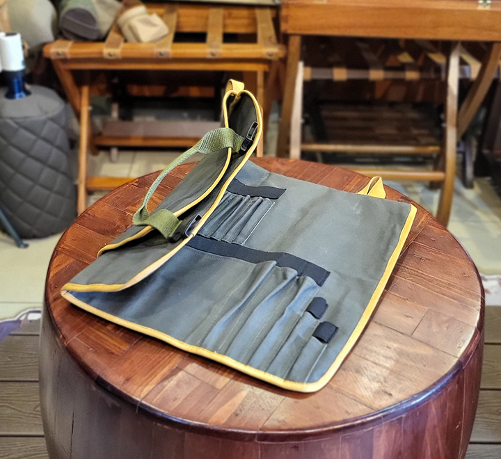 Spoon roll in canvas and tan leather - Image 2