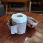 Tissue cover in beige canvas