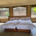 Sabora Mahogany Bed - Solid Timber Frame with Full-Width Headboard for Lodges, Tented Camps & Guest Rooms.