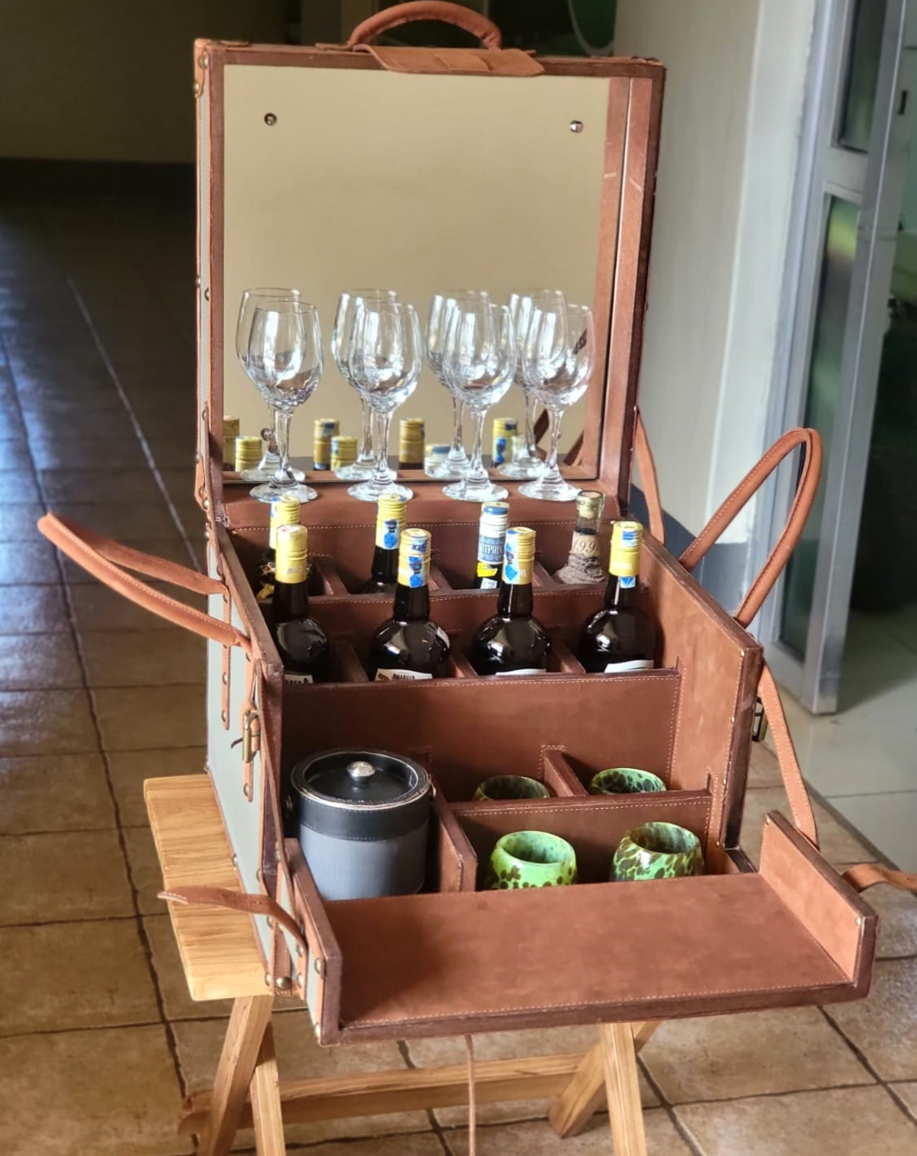 Medium Wooden Bar Box with Stand