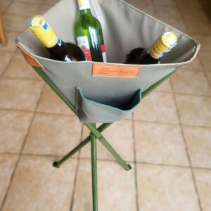 Canvas Wash Basin with Metal Stand
