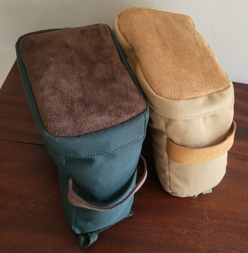 Camera Rest in Beige Canvas and Tan Leather
