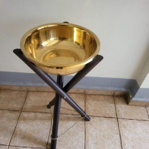 Gold Finish Stainless steel Basin with a Stand
